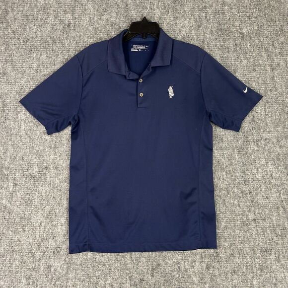 Nike Polo Shirt Mens Medium‎ Blue Golf Tour Performance Tech Highland Creek - Picture 1 of 9